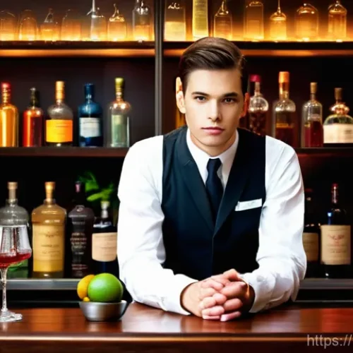 바텐더 자격 시험의 준비 기간 - **Prompt 1: The Reflective Bartender's Dawn**
    A young, earnest bartender, either male or female,...