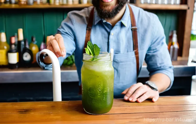 바텐더로 성공적인 경력 전환 - 0" professional. Emphasize high-definition detail, dramatic lighting, and a shallow depth of field, ...